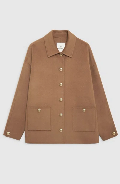 Anine Bing Luca Jacket In Camel Cashmere Blend In Brown