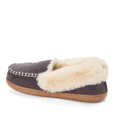 Dearfoams Ryland Cabin Moccasin Slipper In Gray