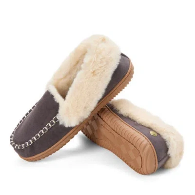 Dearfoams Ryland Cabin Moccasin Slipper In Gray