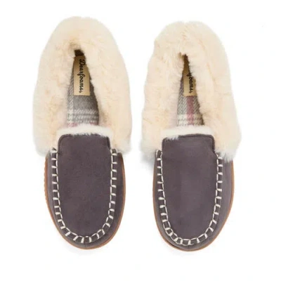 Dearfoams Ryland Cabin Moccasin Slipper In Gray