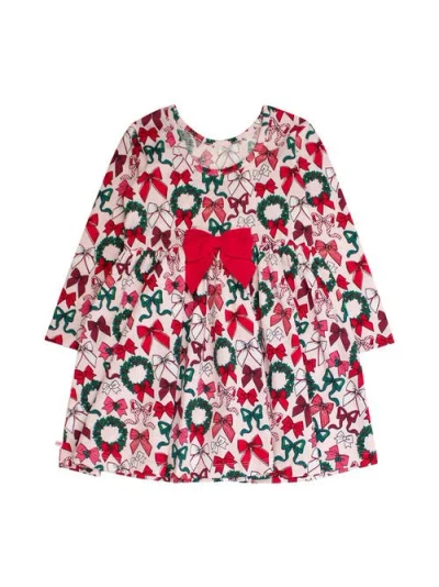 Rufflebutts Baby Girls Knit Long Sleeve Twirl Dress In Multi