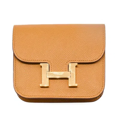 Pre-owned Hermes Brown Epsom Leather Coin Purse/coin Case ()