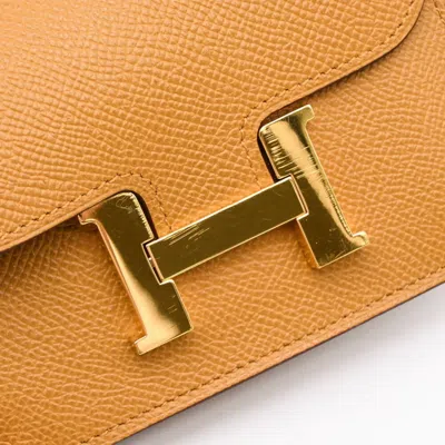 Pre-owned Hermes Brown Epsom Leather Coin Purse/coin Case ()