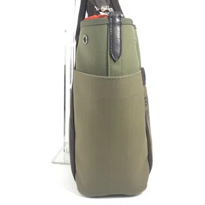 Pre-owned Hermes Brown Khaki Canvas Leather Shoulder Bag Tote Bag ()
