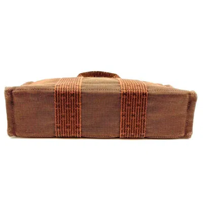 Pre-owned Hermes Her Line Brown Canvas Handbag Tote Bag ()