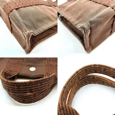 Pre-owned Hermes Her Line Brown Canvas Handbag Tote Bag ()