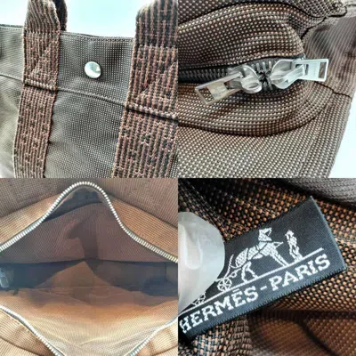 Pre-owned Hermes Her Line Brown Canvas Handbag Tote Bag ()