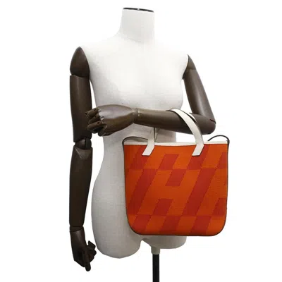 Pre-owned Hermes Kara Feu Swift Leather Toile H Tote Bag ()