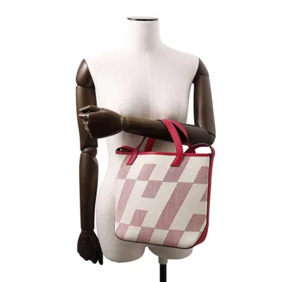 Pre-owned Hermes Kara Swift Leather Toile H Handbag Tote Bag ()