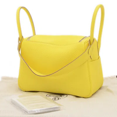 Pre-owned Hermes Lime Taurillon Clemence Leather Shoulder Bag ()