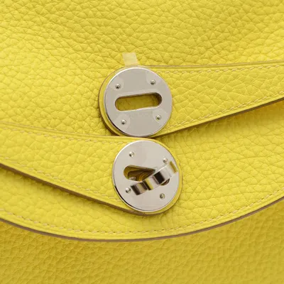 Pre-owned Hermes Lime Taurillon Clemence Leather Shoulder Bag ()