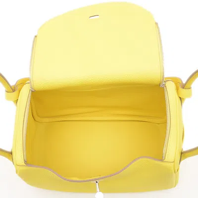 Pre-owned Hermes Lime Taurillon Clemence Leather Shoulder Bag ()