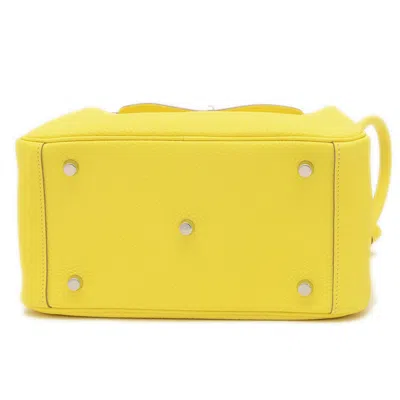 Pre-owned Hermes Lime Taurillon Clemence Leather Shoulder Bag ()