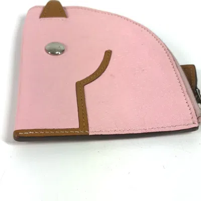 Pre-owned Hermes Pink Chevre Leather Coin Purse/coin Case ()