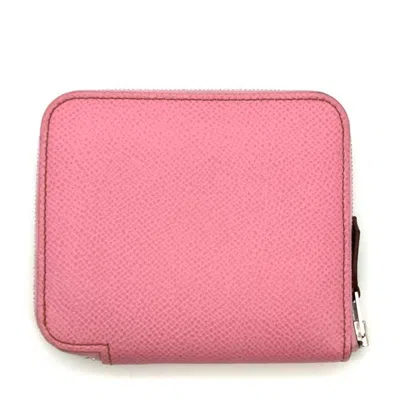 Pre-owned Hermes Pink Rose Confetti Epsom Leather Coin Purse/coin Case ()