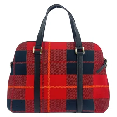 Pre-owned Kate Spade Black Red Color Canvas Leather Handbag Shoulder Bag ()
