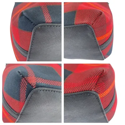 Pre-owned Kate Spade Black Red Color Canvas Leather Handbag Shoulder Bag ()
