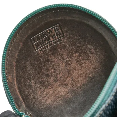 Pre-owned Loewe Green Leather Coin Purse/coin Case ()