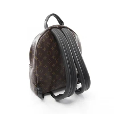 Pre-owned Louis Vuitton Black Brown Coated Canvas Pvc Monogram Leather Backpack ()