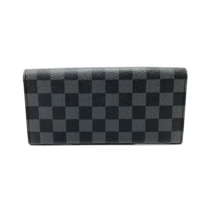 Pre-owned Louis Vuitton Black Damier Graphite Long Wallet (bi-fold) ()