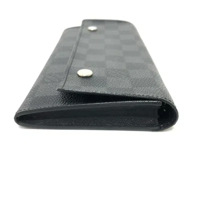 Pre-owned Louis Vuitton Black Damier Graphite Long Wallet (bi-fold) ()