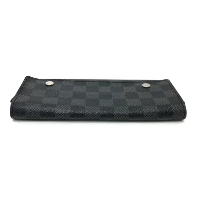 Pre-owned Louis Vuitton Black Damier Graphite Long Wallet (bi-fold) ()