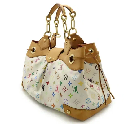 Pre-owned Louis Vuitton Blanc Multi-color White Monogram Multicolore Shoulder Bag Tote Bag ()