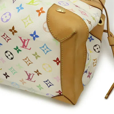 Pre-owned Louis Vuitton Blanc Multi-color White Monogram Multicolore Shoulder Bag Tote Bag ()
