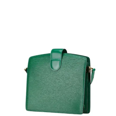 Pre-owned Louis Vuitton Borneo Green Leather Shoulder Bag ()