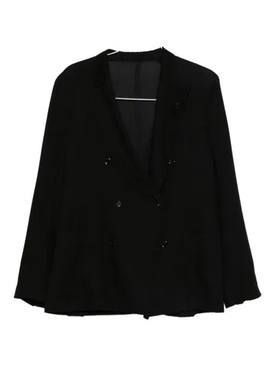 Lardini Double-breasted Jacket In Black