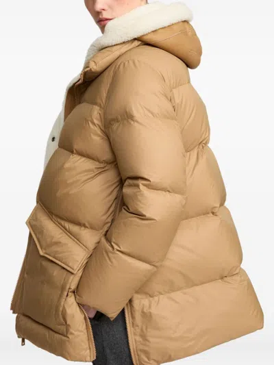 Yves Salomon Down Jacket In Brown