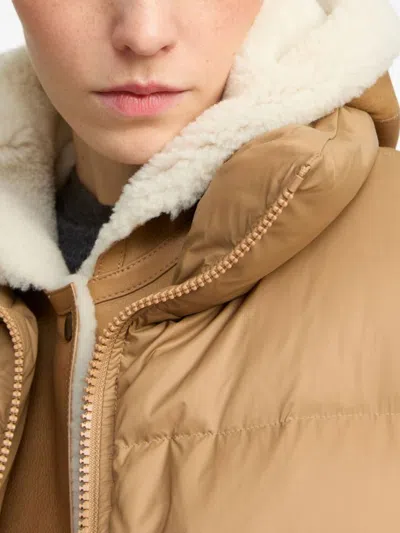 Yves Salomon Down Jacket In Brown