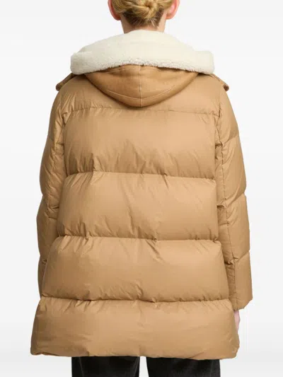 Yves Salomon Down Jacket In Brown
