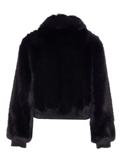 Liu •jo Giubbino In Ecopelliccia Nero In Black