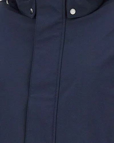 Woolrich Soft Shell Coat Barrow Mact Melton Blue In Blue