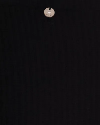 Liu •jo Black Wool Sweater With Rhinestones In Black