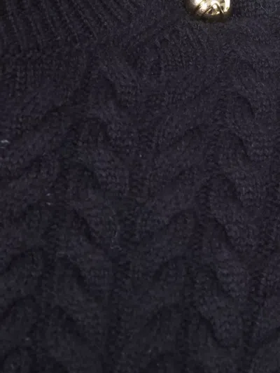 Patou Sweater With Fringes In Wool And Cashmere In Black