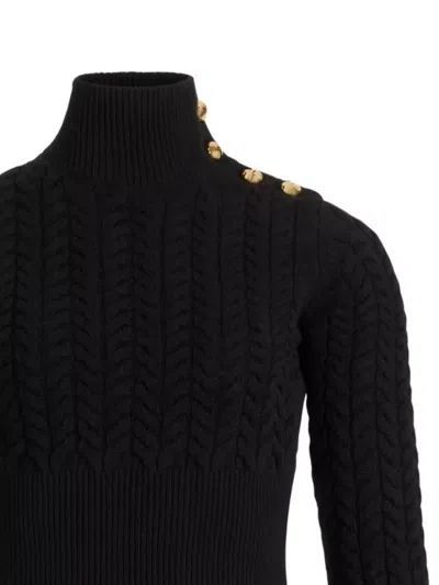 Patou Sweater With Fringes In Wool And Cashmere In Black