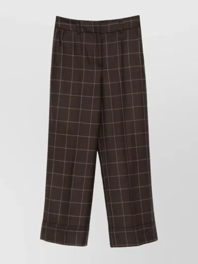 Incotex Wool Trousers Featuring Checked Design In Brown