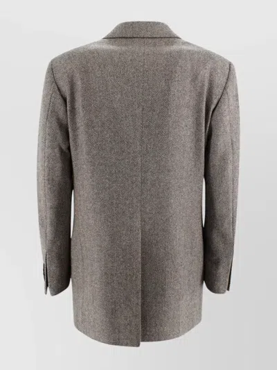 Tagliatore Tailored Double-breasted Wool Jacket In Gray