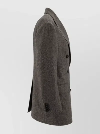 Tagliatore Tailored Double-breasted Wool Jacket In Gray