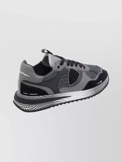 Philippe Model Casual Sneakers With Rubber Sole And Mesh In Black