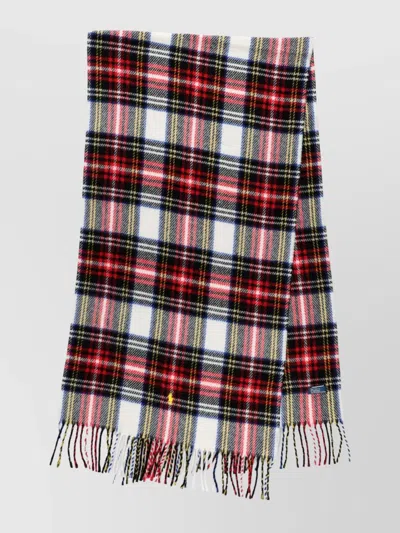 Polo Ralph Lauren Multicolor Tartan Scarf With Decorative Fringes In Multi