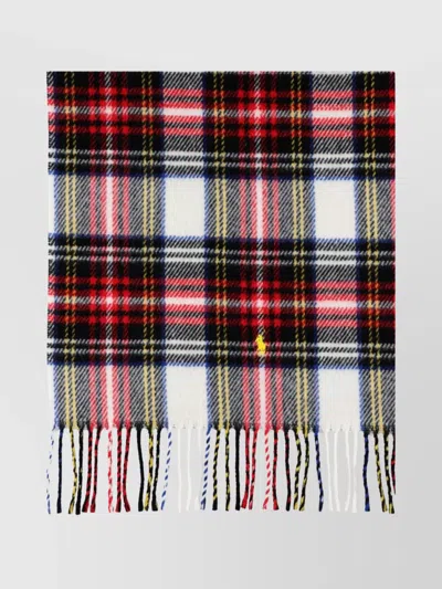 Polo Ralph Lauren Multicolor Tartan Scarf With Decorative Fringes In Multi