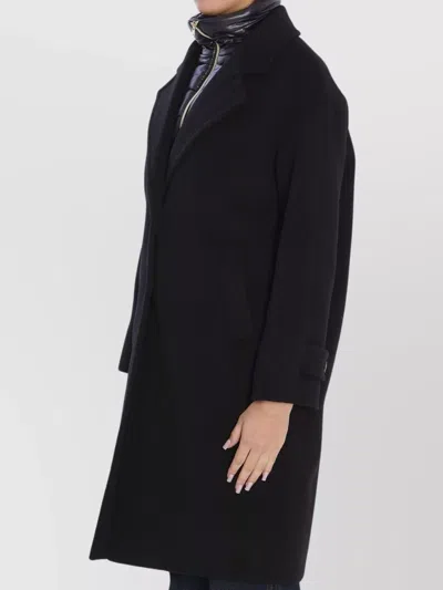 Herno Lightweight Wool And Nylon Outerwear In Black