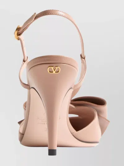 Valentino 'bowow' Slingback With Pointed Toe And Stiletto Heel In Neutral