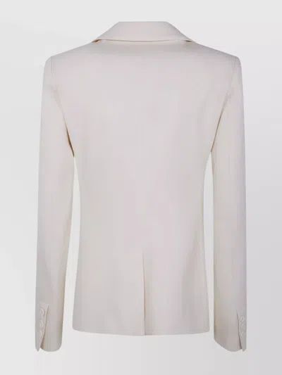 Semicouture Tailored Jacket Notched Lapels In White