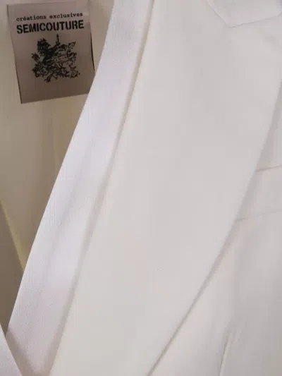 Semicouture Tailored Jacket Notched Lapels In White