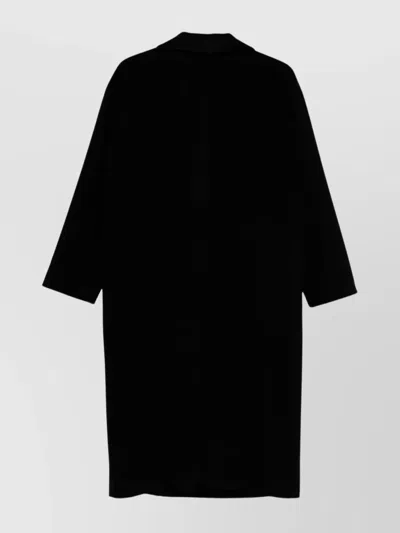 Tagliatore Double-breasted Wool Coat Long Sleeves In Black