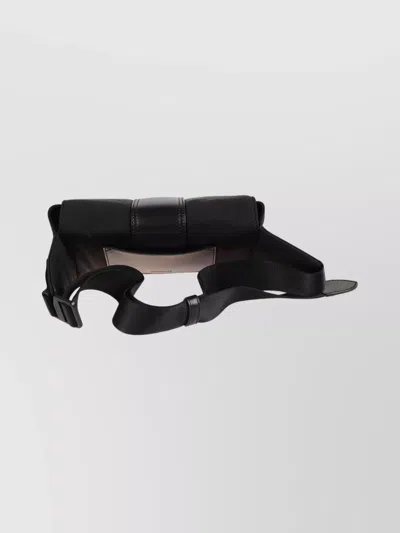 Jacquemus The Bambino Flap Bum Bag In Nylon With Smooth Leather Details In Black